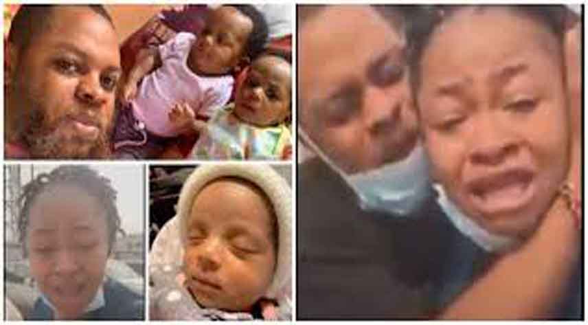 Couple cry out after one of their 2-month-old twin babies dies due to alleged negligence in Lagos hospital