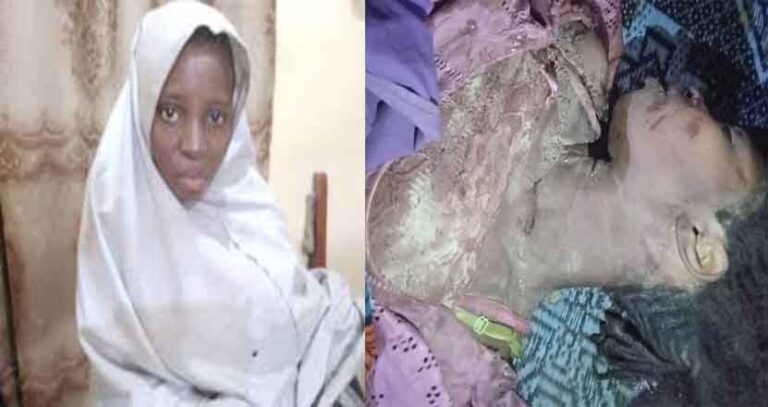 Graphic: Jealous 21-yr-old lady murders her husband’s 17-yr-old 2nd wife in Kano