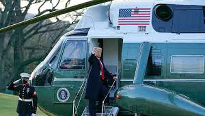 Moment Donald Trump left the White House for the last time as President (Video)