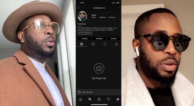 Tunde Ednut banned on Instagram again – Nigerians mock him