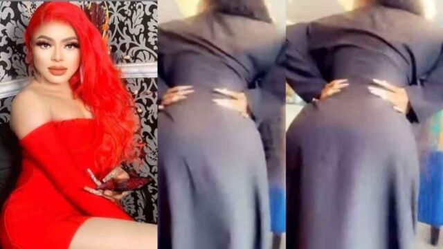 Bobrisky finally shows off his backside after plastic surgery