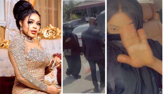 “See my escorts, this is how you know I am dating a billionaire” – Bobrisky brags as he shows off her entourage (Video)