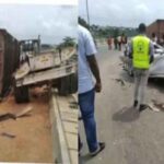 One d*ad as 40-feet container crushes two cars on Otedola Bridge