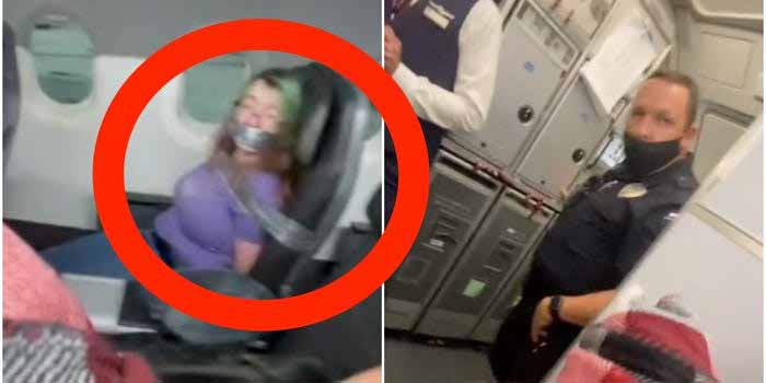 Passenger duct-taped to her seat after she trying to open airplane door mid-flight