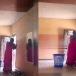 Watch the moment a woman was caught stealing church offering (video)