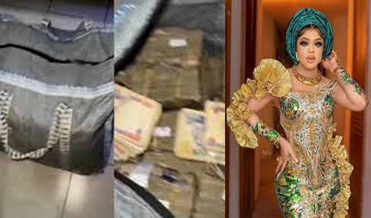 Bobrisky declares himself the biggest girl in Nigeria as he shows off sack of Naira notes