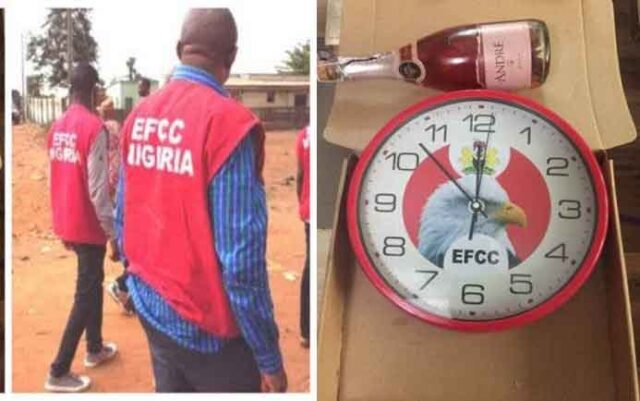 EFCC presents wine to Italian whose hotel room they invaded in Ibadan