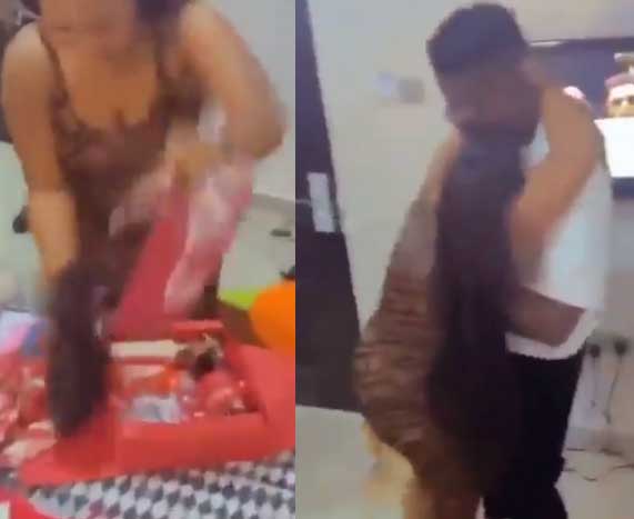 Nigerian lady buys hair with money boyfriend gifted her for business