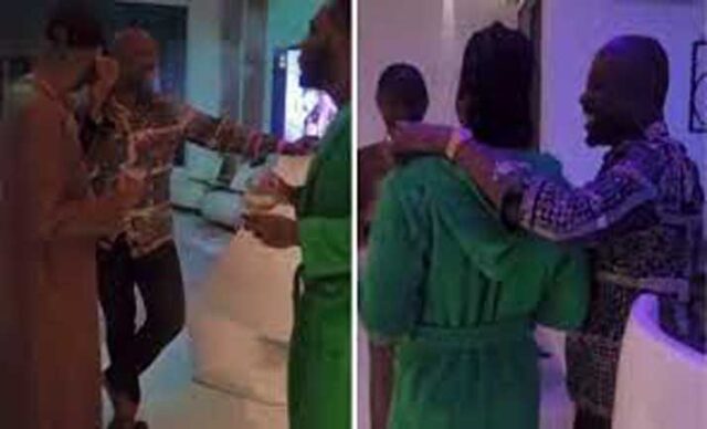 Obi Cubana and Jowizaza pay surprise visit to Burna Boy