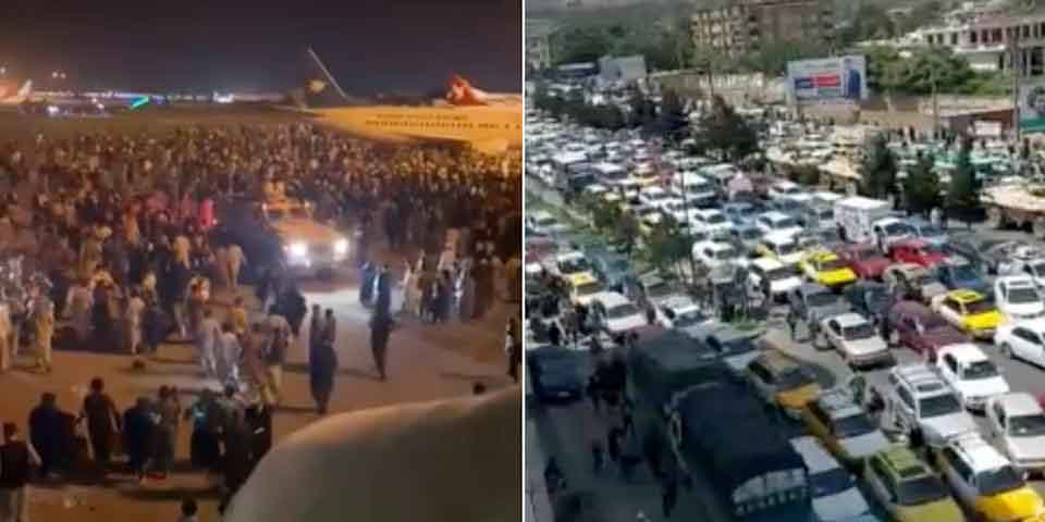 Traffic gridlock in Kabul as fear gripped Afghans rush to airport to escape Taliban