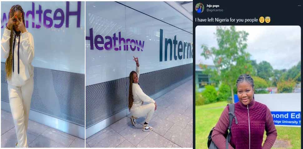 I’ve left Nigeria for you people – Young Nigerian lady says after arriving UK