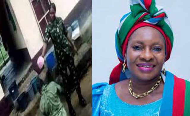 Minister of women affair reacted to the Video of female Soldier Dehumanizing Corps member in Calabar