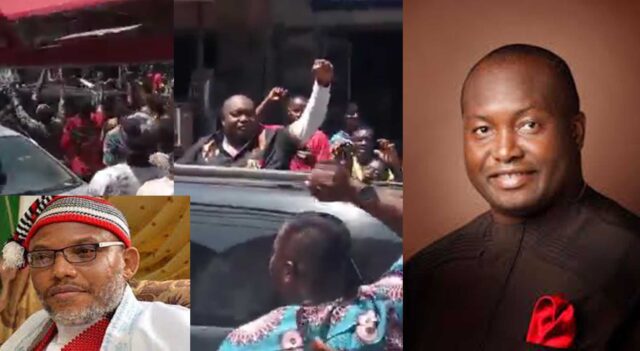 Ifeanyi Ubah campaign turns to Nnamdi Kalu's 'chant', at Alaba International Market Lagos(See Video)