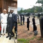 BREAKING: Nnamdi Kanu arrives court amidst tight security