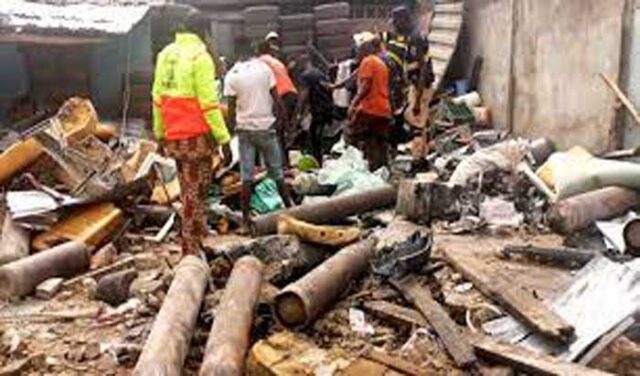 Photos from the scene of the gas explosion that occurred in Ladipo, Lagos