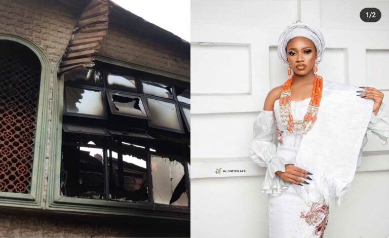 Ex-beauty queen cries out after her home was set ablaze by gunmen and her father, an Imo traditional ruler, was abducted.