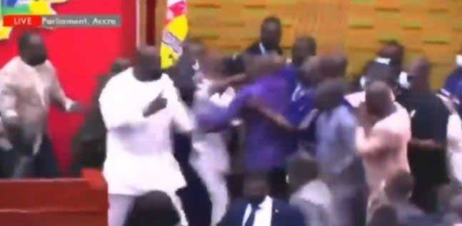 Members of Ghana Parliament fight dirty during voting on the controversial E-levy bill.