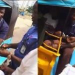 Reactions Trail Video Of Policeman Giving Keke Rider and Passengers Cash Gifts In Enugu