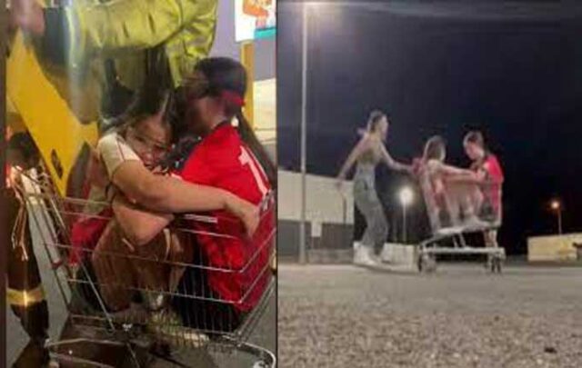 Two teens get stuck in trolley while filming TikTok stunt