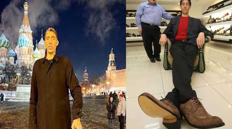 World's tallest man has travels to Russia in a bid to find a new wife