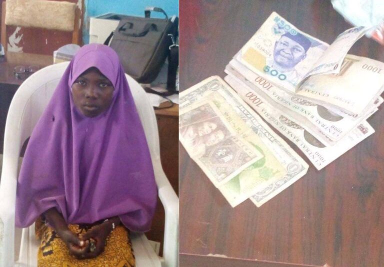 14-yr-old girl returns the local and foreign currencies she found while hawking in Gombe