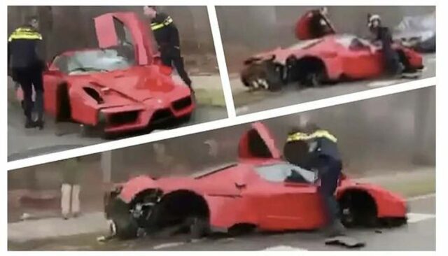 Mechanic Wrecks  £2.5million Ferrari after smashing tree stump on test drive