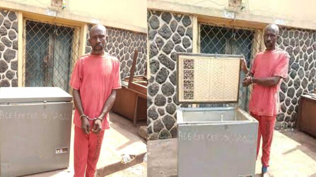 Man arrested for allegedly k*lling his three children and dumping their bodies in a freezer in Enugu