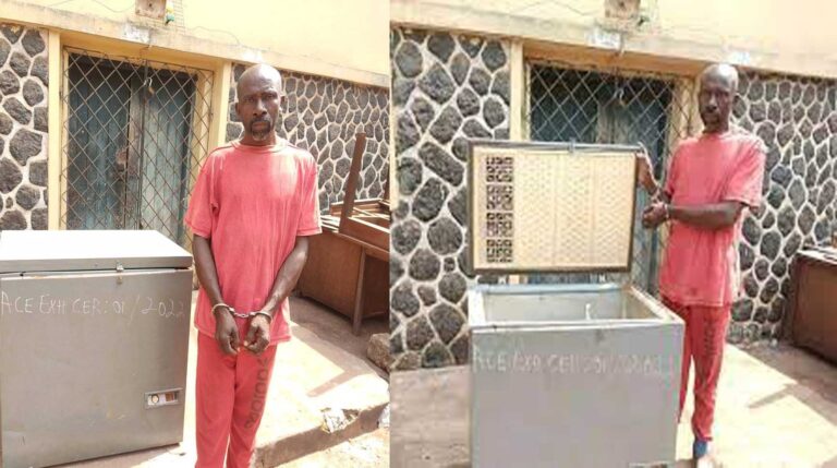 Man arrested for allegedly k*lling his three children and dumping their bodies in a freezer in Enugu