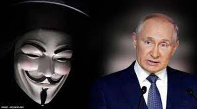 Hacking Group ''Anonymous'' declares cyber war against Vladimir Putin's government before taking down Website of Russian TV Channel RT