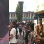 UNIBEN students stage a protest over a colleague who d!ed allegedly due to medical negligence