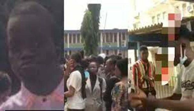 UNIBEN students stage a protest over a colleague who d!ed allegedly due to medical negligence