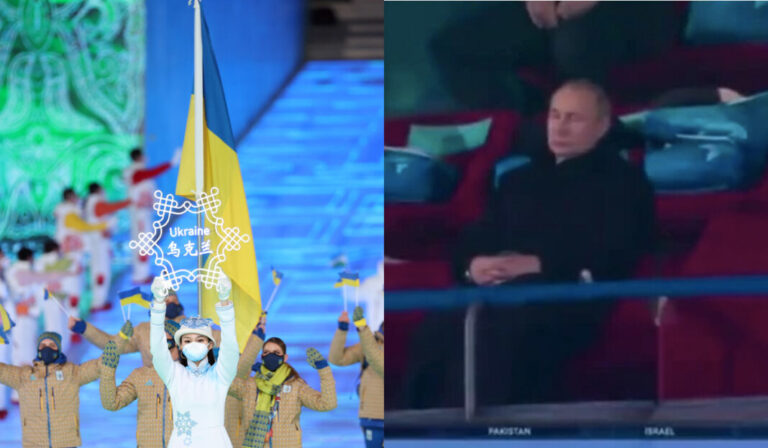 Vladimir Putin ''Falls asleep'' as Ukrainian team walks pass at winter  Olympics 