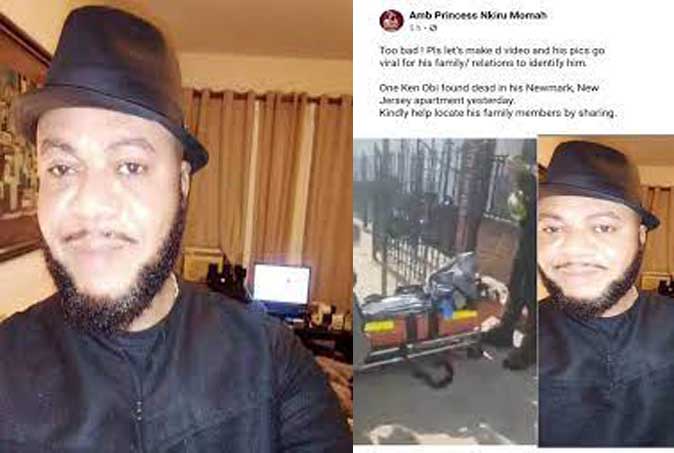 Nigerian man found decomposing in his New Jersey apartment