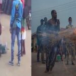 Stunt gone wrong as f!re consumes a masquerade in Anambra State