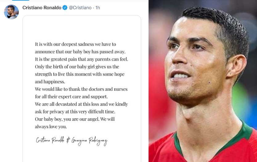 just in: Cristiano Ronaldo loses baby boy