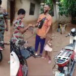 Nigerian Man Surprises his Mother, Gifts her a brand new motorcycle also known as 'Okada'.