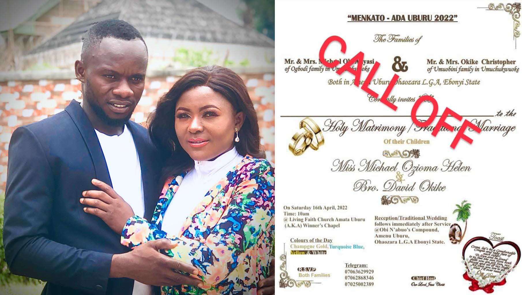 Nigerian lady calls off her wedding Just 3days to the wedding Over Abusive relationship