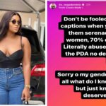 70% of men who display public affection, abuse the women in their lives - Tega Dominic