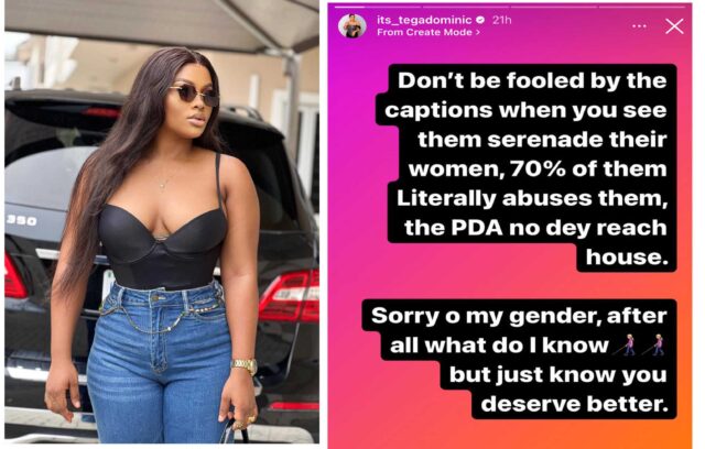 70% of men who display public affection, abuse the women in their lives - Tega Dominic