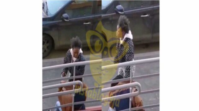 Nigerian lady captured a§saulting her boyfriend for trying to end their relationship