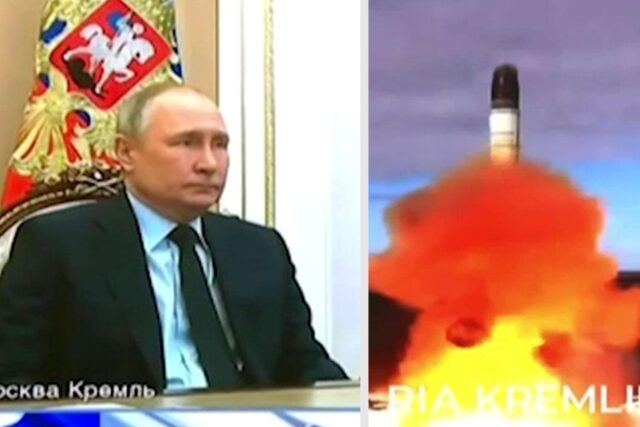 ''It Would Give thought to those who are trying to threaten Russia'' - Putin says after Russian Military carries out test launch of intercontinental ballistic Missile called ''Satan II'' 