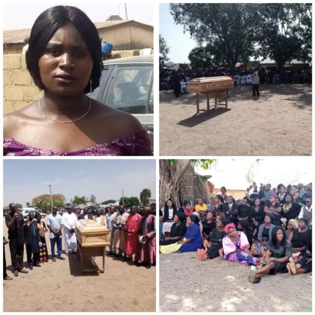 Photos from the burial of 23-year-old woman allegedly murd£red by her husband in Plateau