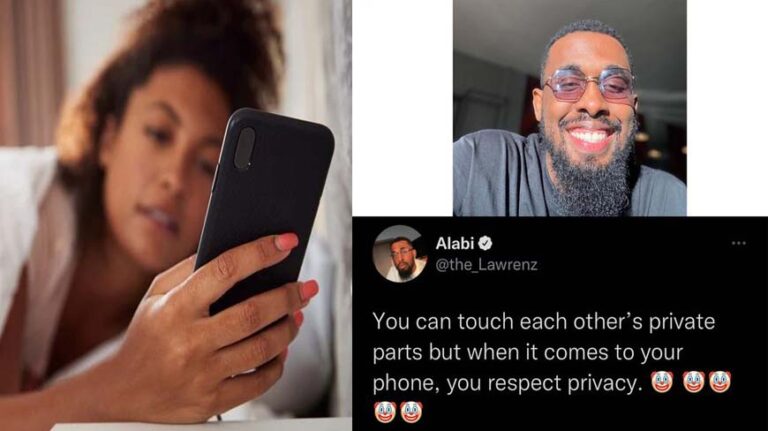 Why you should allow your partner touch your phone - Twitter user