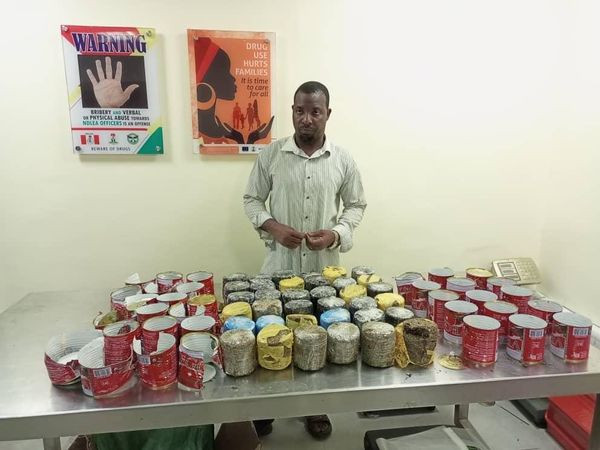 Cargo agent arrested as NDLEA intercepts 36 pellets of cannabis concealed in cans of tomato paste at Lagos airport