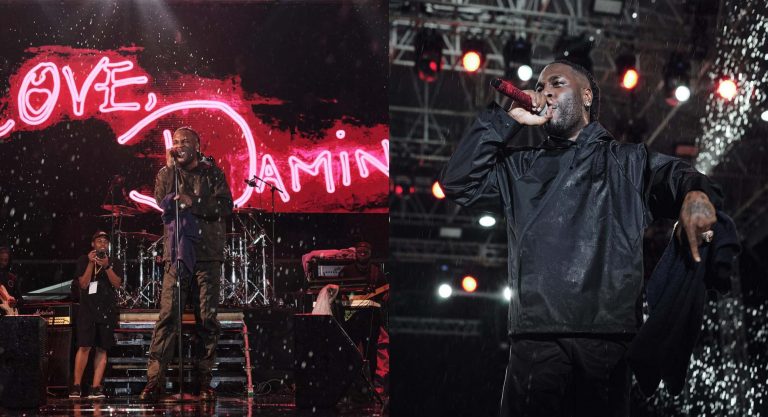 PHOTOS: Burna Boy performs inside rain in Tobago