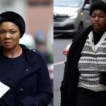 Photos of Ekweremadu's daughter and wife in court today as police charge Sonia for trafficking a homeless man into the UK to harvest his organs for herself