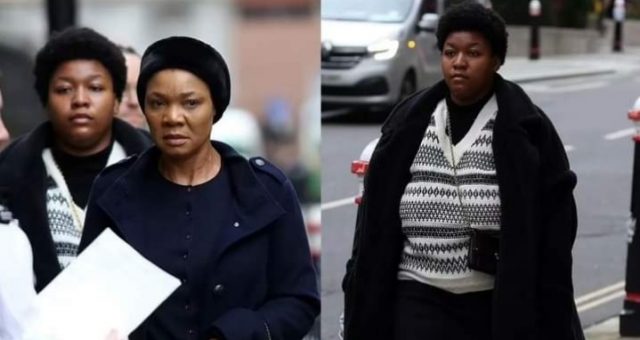 Photos of Ekweremadu's daughter and wife in court today as police charge Sonia for trafficking a homeless man into the UK to harvest his organs for herself