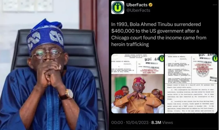 Tinubu’s supporters boil as UberFacts circulates Nigerian president-elect’s cocaine business to global audience