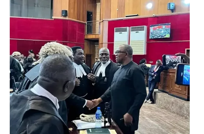 Peter Obi arrives Presidential Election Tribunal in Abuja [PHOTOS]