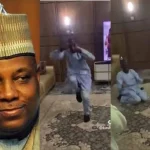 VIDEO: Shettima’s ‘Brother’ Dances, Jumps Happily After Entering Aso Villa For The First Time